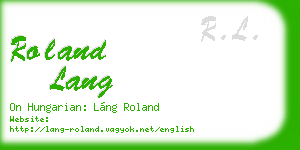 roland lang business card