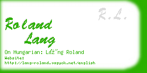 roland lang business card